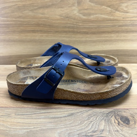 Birkenstock Shoes - Birkenstock Gizeh Sandals Womens 7 W EU 38 Navy Blue Birko Thong Summer Vacation